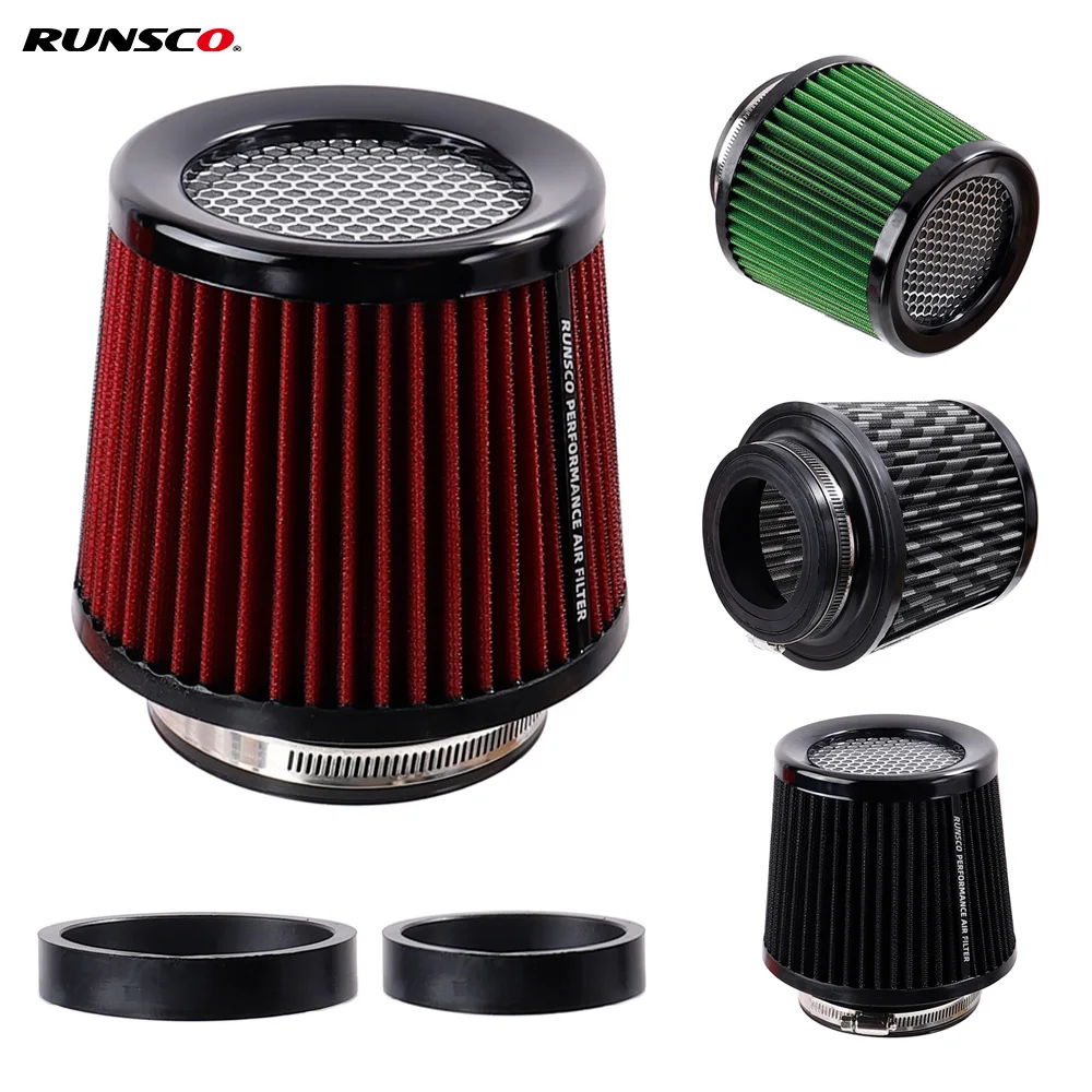 76MM 89MM 101MM High Flow Cold Cone Air Intake Filter 2.5inch 3inch 3.5inch Universal Car Air Filter Modification for Race Car