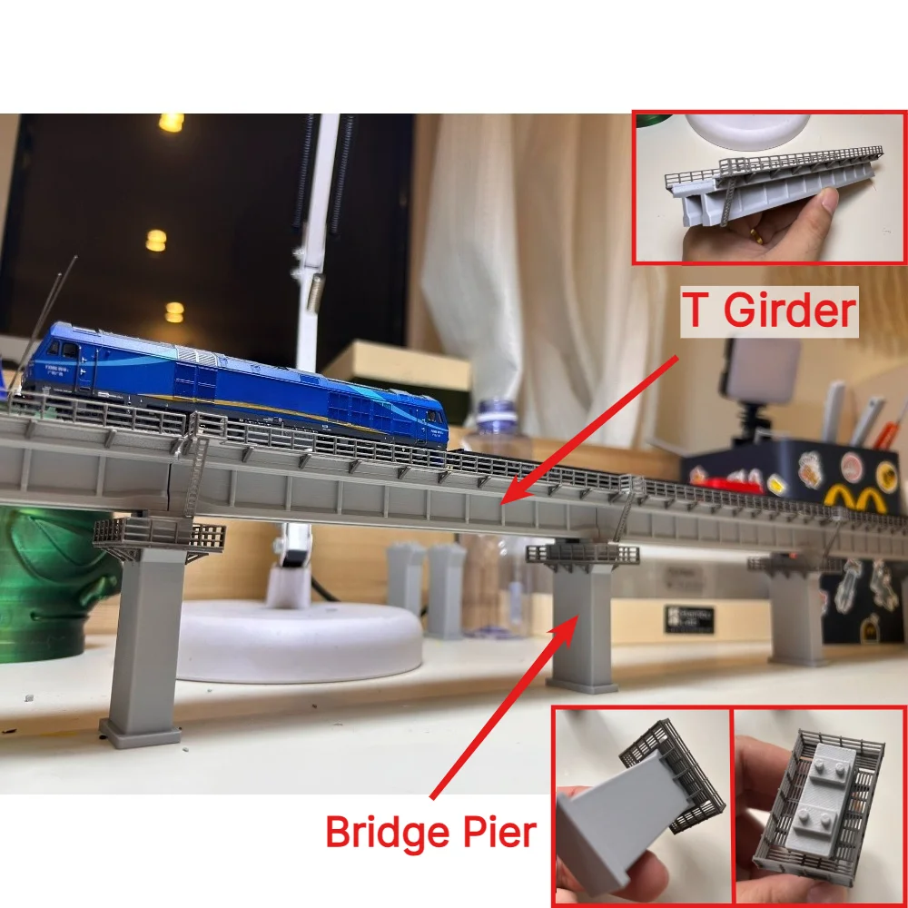 Model Railway T Girder N scale 1/160 custom 18cm Single Segment Replica Sand Table Layout Diorama Model Train Scenery Accessory