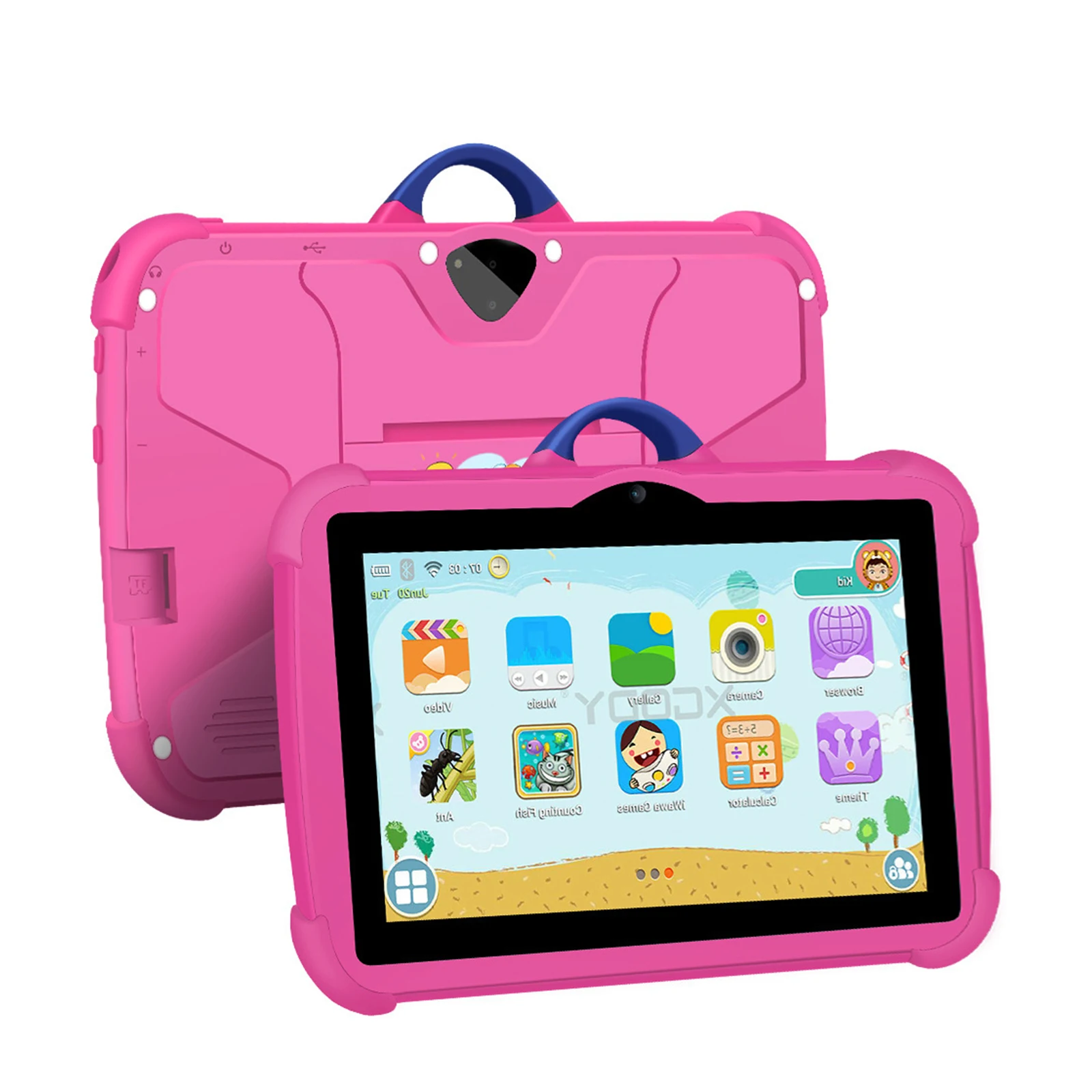 Kids Android 13 Tablet 7 inch HD 1024x600 Screen Android Quad Core 1GB 8G WIFI 4000mAh Learning Children Tablet Drop-proof Case