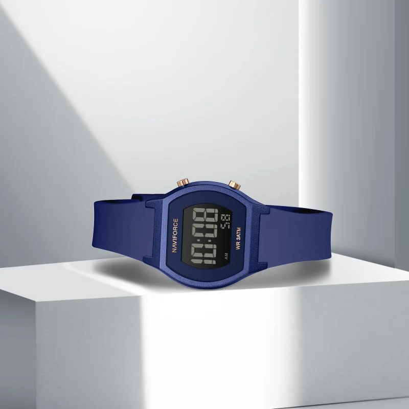 네비포스 5064 우아한 캐주얼 여성용 전자시계 심플 방수 실리콘 스트랩 패션 스포츠 여성용 디지털 시계