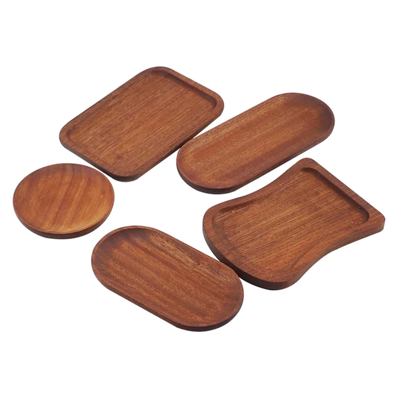 Japanese Solid Wood Tray Multi-Functional Storage Tray Rectangular Plate Coffee Shop Dessert Tea Tray Household Fruit Tray Set