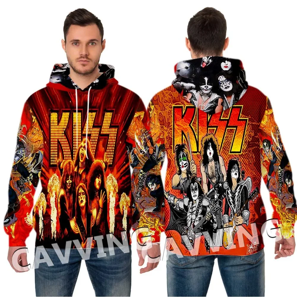 KISS BAND Hoodies 3D Printing Men Streetwear Casual Oversized Y2k Harajuku Hooded Sweatshirts Tops Kids Clothing