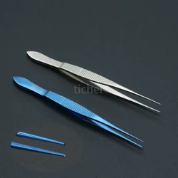 Ophthalmic Tweezers With Teeth Hook 10cm Stainless Steel Double Eyelid Surgery Tool Tissue Tweezers Without Teeth