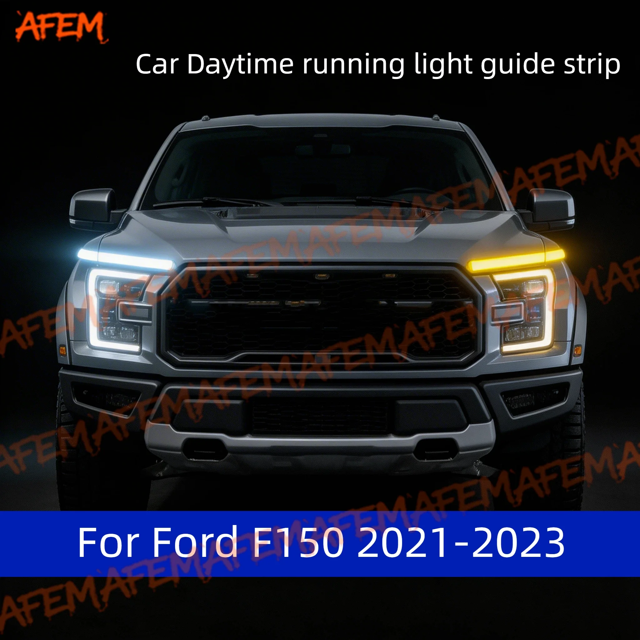 Daytime Running Light Guide Strip For Ford F150 2021-2023 Auto LED DRL Daytime Running light Flexible Decorative Ambient Lamp
