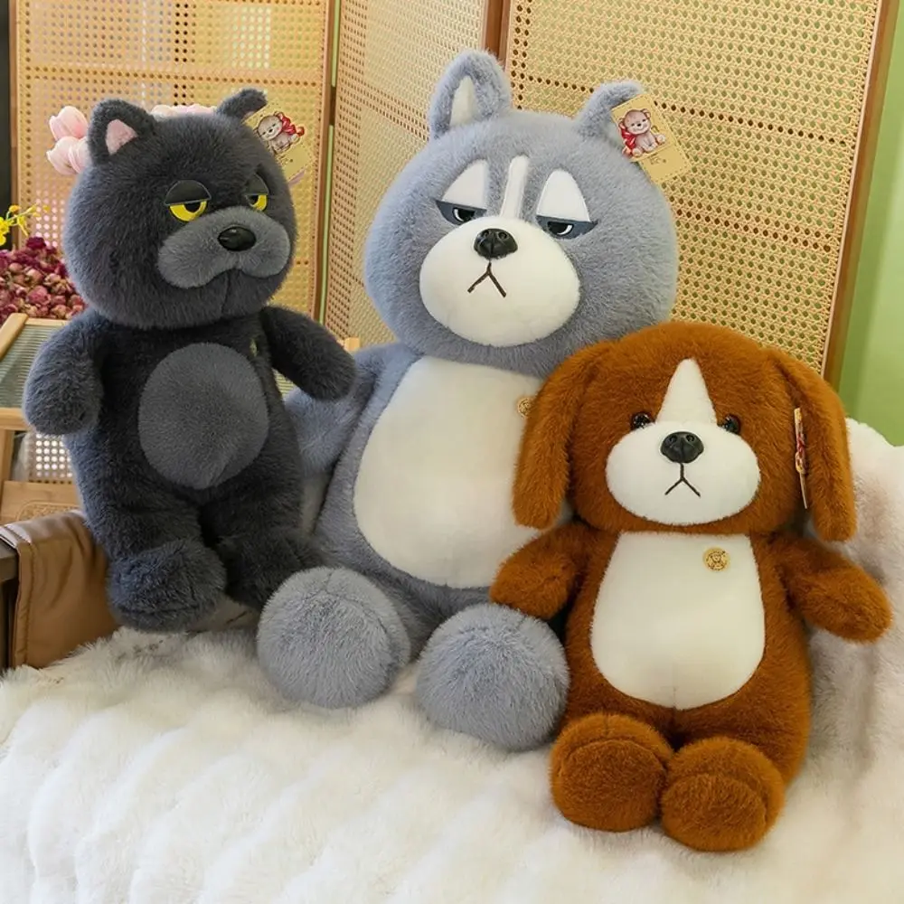 

Big Belly Sitting Dog Plush Toy Blue Cat Lazy Grey Wolf Plush Doll Stuffed Fluffy Cute Animal Sleep Pillow Valentine's Day Gifts