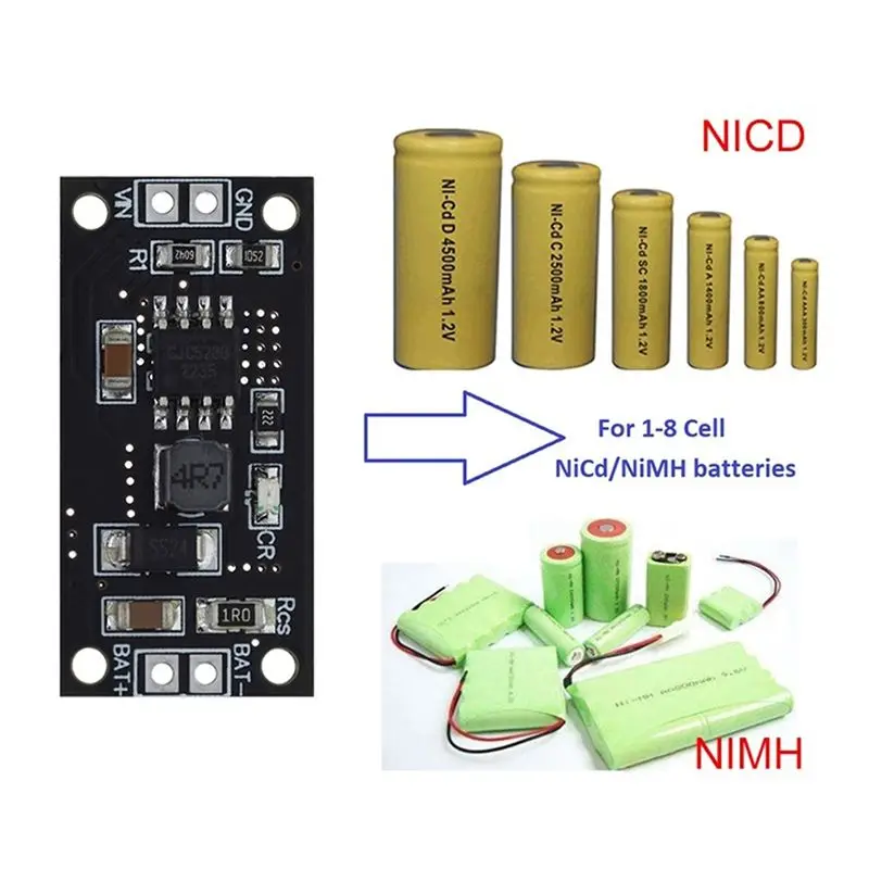 New 3C-1-8 Cell 1.2V 2.4V 3.6V 4.8V 6V 7.2V 8.4V 9.6V NiMH NiCd Battery Dedicated Charger Charging Module Board 8S