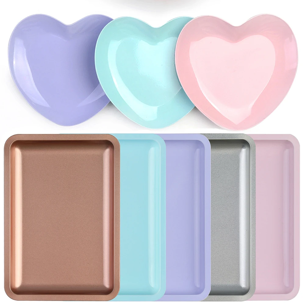 Stainless Steel Nail Storage Tray Cosmetic Doctor Surgery Dental Tray Nail Decoration Jewelry Display Dish Nail Polish Organizer