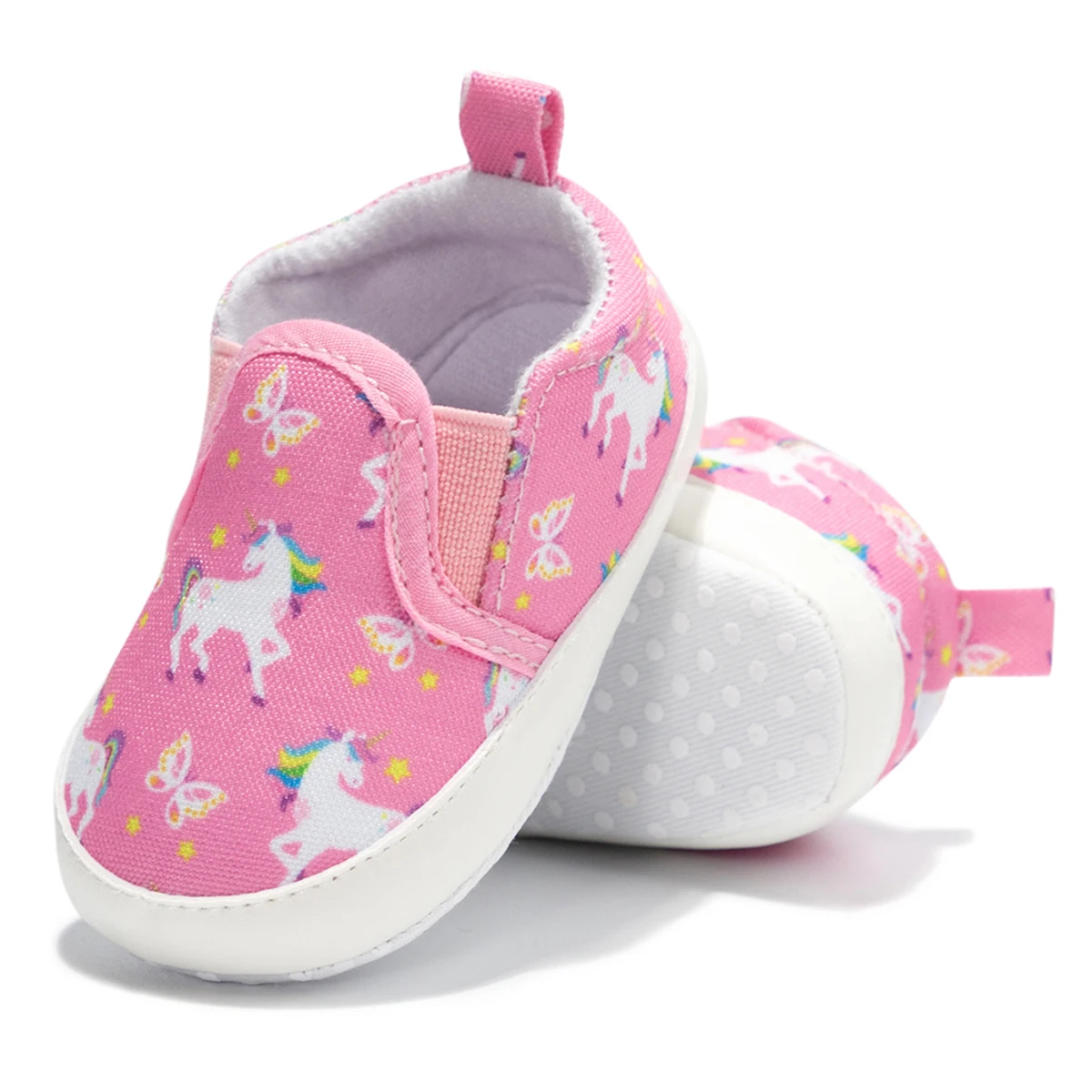 Meckior Spring Autumn Infant Casual Canvas Shoes Unicorn Dinosaurs Baby Boys Girls Shoes Anti-slip Soft Cotton Sole Crib Shoes