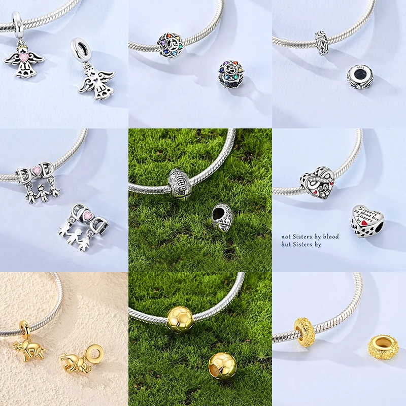 3 Stück 925 Sterling Silber Charm-Perlen-Set Mama Papa Schwester Katze Schmetterling Schleife Liebe Charms für DIY Armband Halskette Schmuckherstellung – Detail 4
