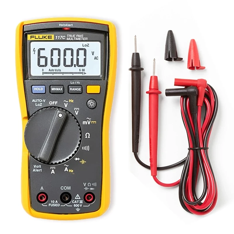 FLUKE 117C True RMS Auto-Voltage Digital Multimeter Tester with AC/DC Current,Capacitance,Resistance,Frequency Measurement