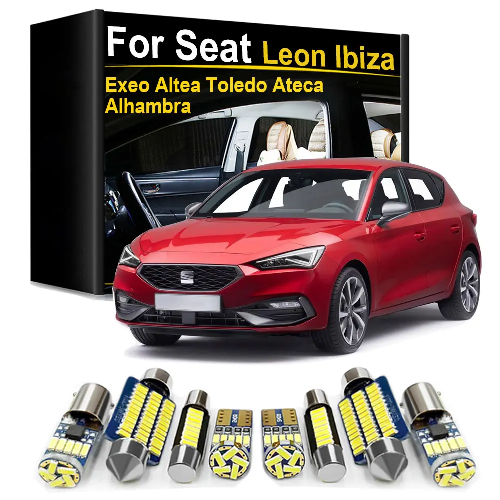 Kit de Luces LED Interiores para Seat Leon 1M 1P 5F Ibiza 6L 6J 6P Ateca Arona Exeo ST Altea Toledo Alhambra Canbus Sin Errores