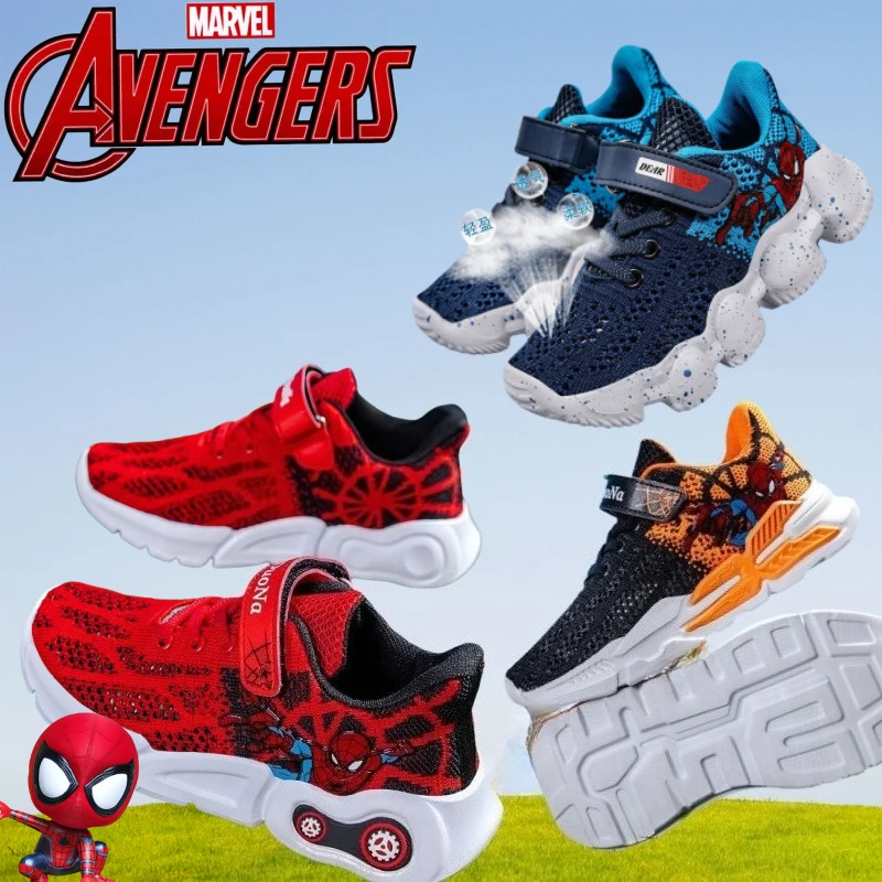 حذاء Marvel Spiderman الجديد للأولاد خفيف الوزن وغير قابل للانزلاق وجيد التهوية للطلاب في الصيف والجري في الهواء الطلق حذاء رياضي شبكي مريح #1