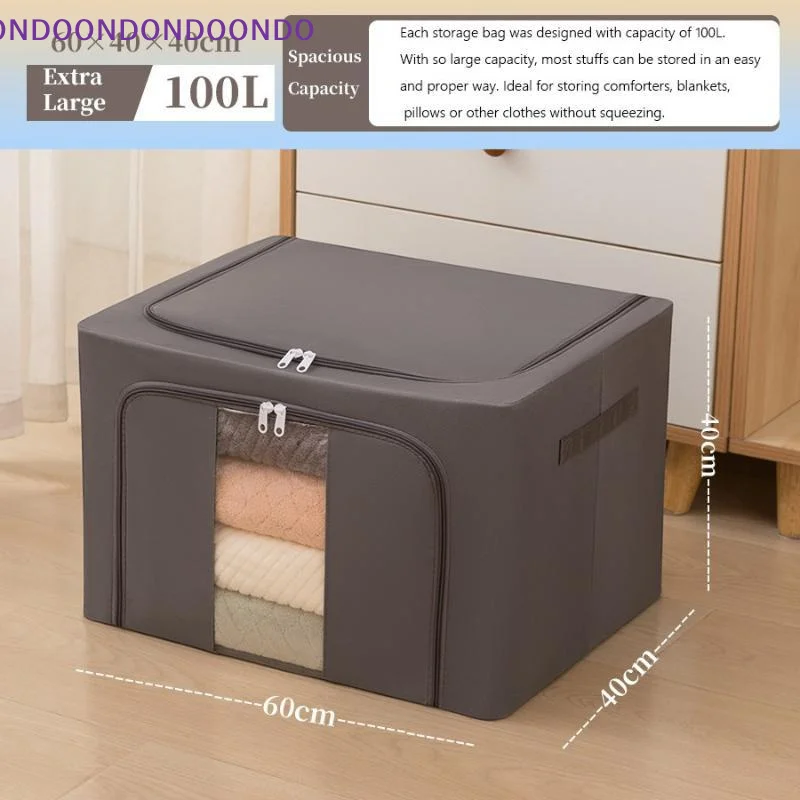 Foldable Fabric Storage Box Clear Window Large Capacity Organizer for Sweater Jeans Quilt Bedroom Closet Sorting