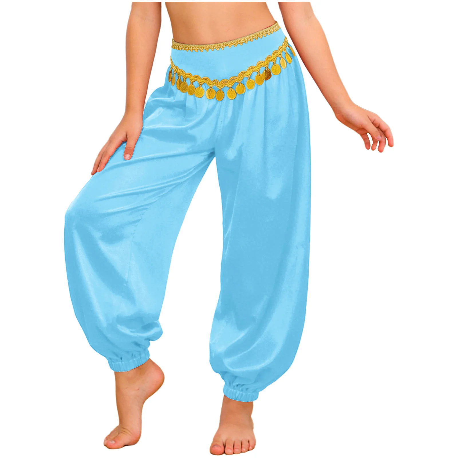 

Kids India Princess Belly Dance Harem Pants Oriental Indian Girls Dance Performance Costume Stage Halloween Arabian Dancewear