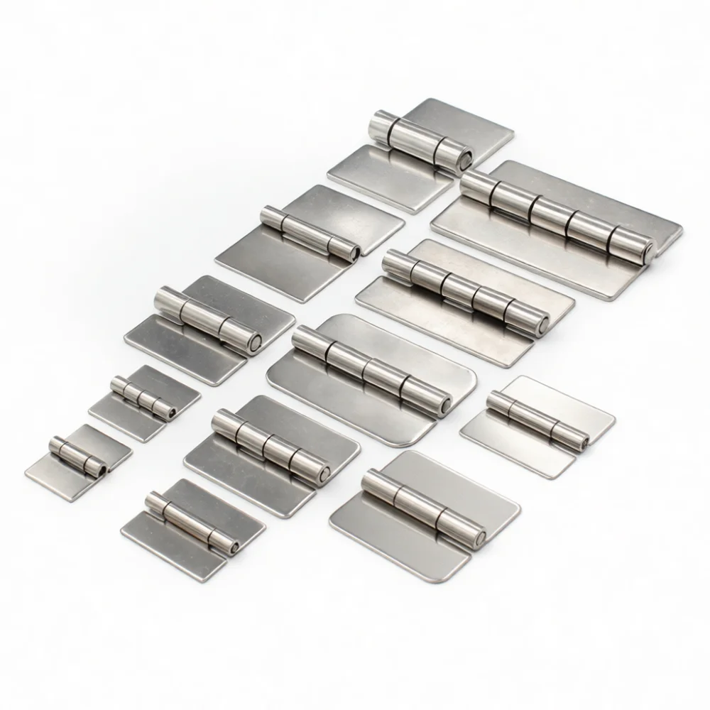 Solid 304 Stainless Steel Weld On Hinge Industrial Grade Heavy Duty Folding Butt Hinge For Metal Electrical Cabinets