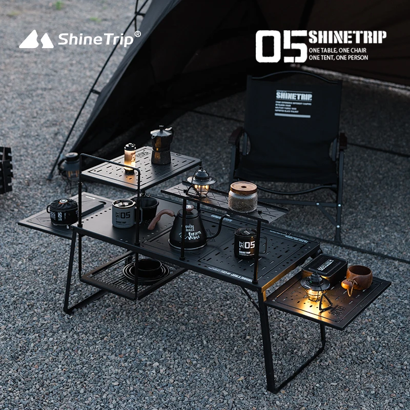 ShineTrip-Camping IGT Modular Free Standing Table, Portable BBQ Table, Folding Aluminium Camping Table Set, Outdoor 05 Series