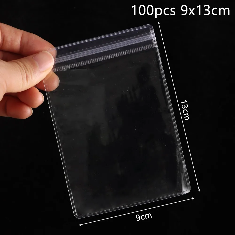100Pcs PVC Plastic Self Sealing Bag Dustproof Transparent Zip Lock Bags Reclosable Jewelry Bag Gift Packaging Storage Pouches