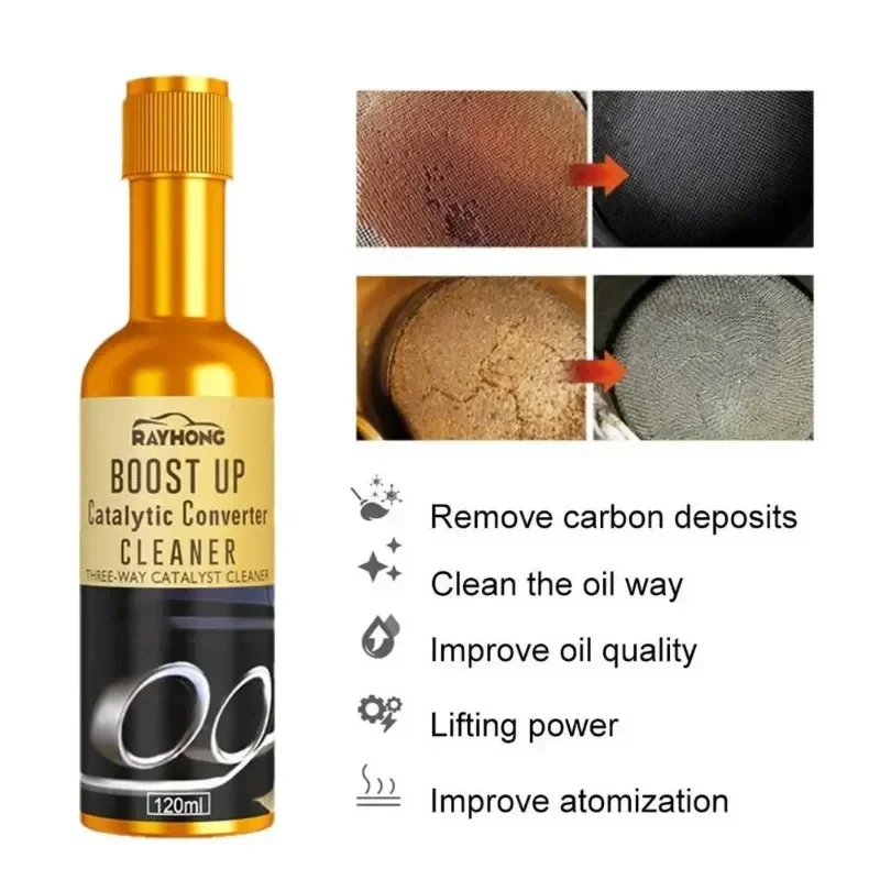 120ML Car Catalytic Converter ทําความสะอาดเครื่องยนต์คาร์บอน Remover Non-Disassembly ระบบไอเสีย Treatment สําหรับ Car Care