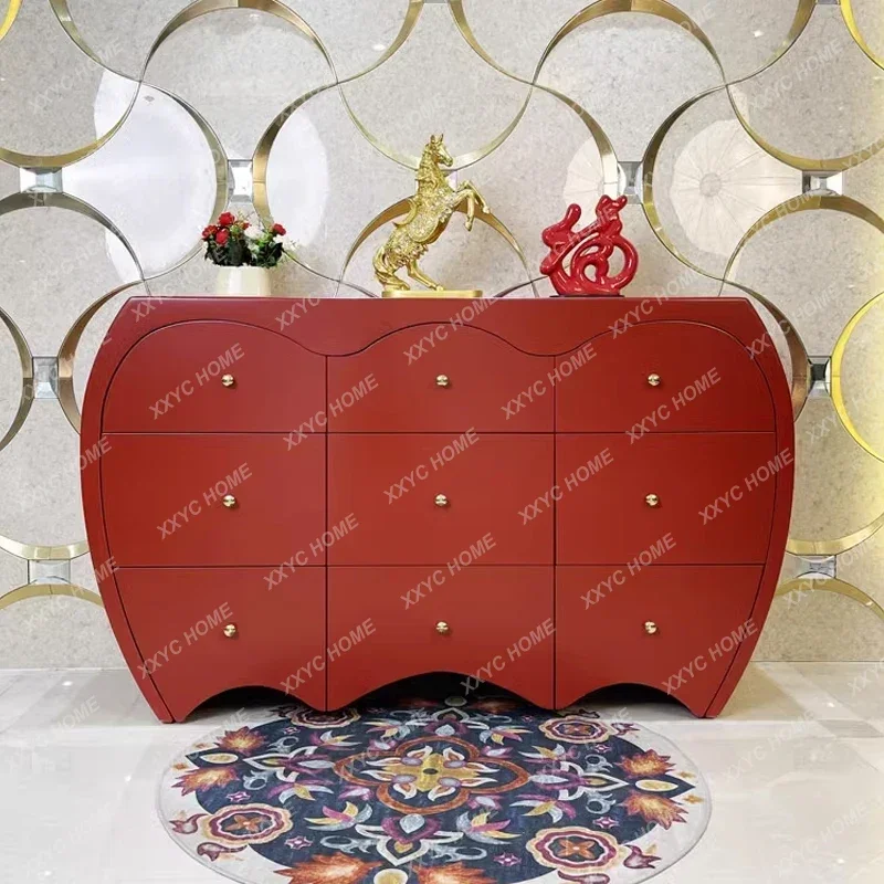 

DV Solid wood drawer cabinet, entrance cabinet, three-bucket cabinet