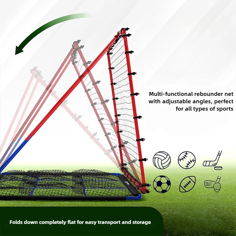 Rede de rebote de treinamento de futebol dupla face rede de rebote ajustável bolas de futebol prática rebounder redes equipamentos esportivos portáteis