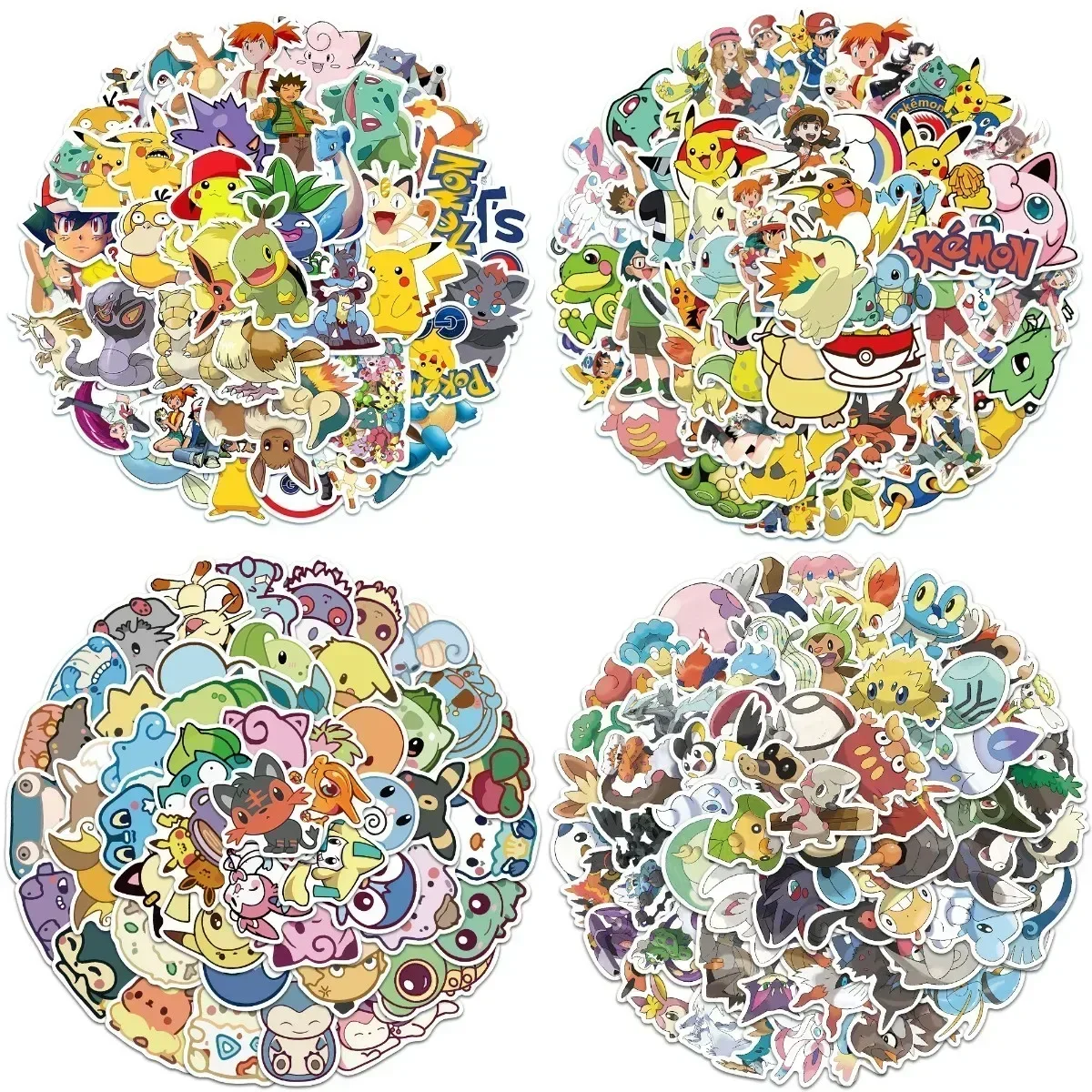 Kawaii Pikachu Cartoon Stickers Anime Cartoon Graffiti Decals for Laptop Suitcase Skateboard Phone Cartoon Sticker Kids Toy Gift