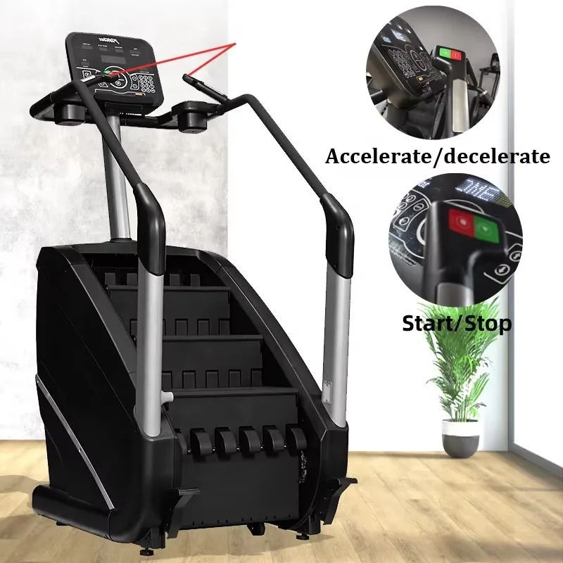 Máquina de escaleras para gimnasio, entrenador de escalones, escalador de escaleras eléctrico para entrenamiento cardiovascular y de cuerpo inferior, escalera comercial