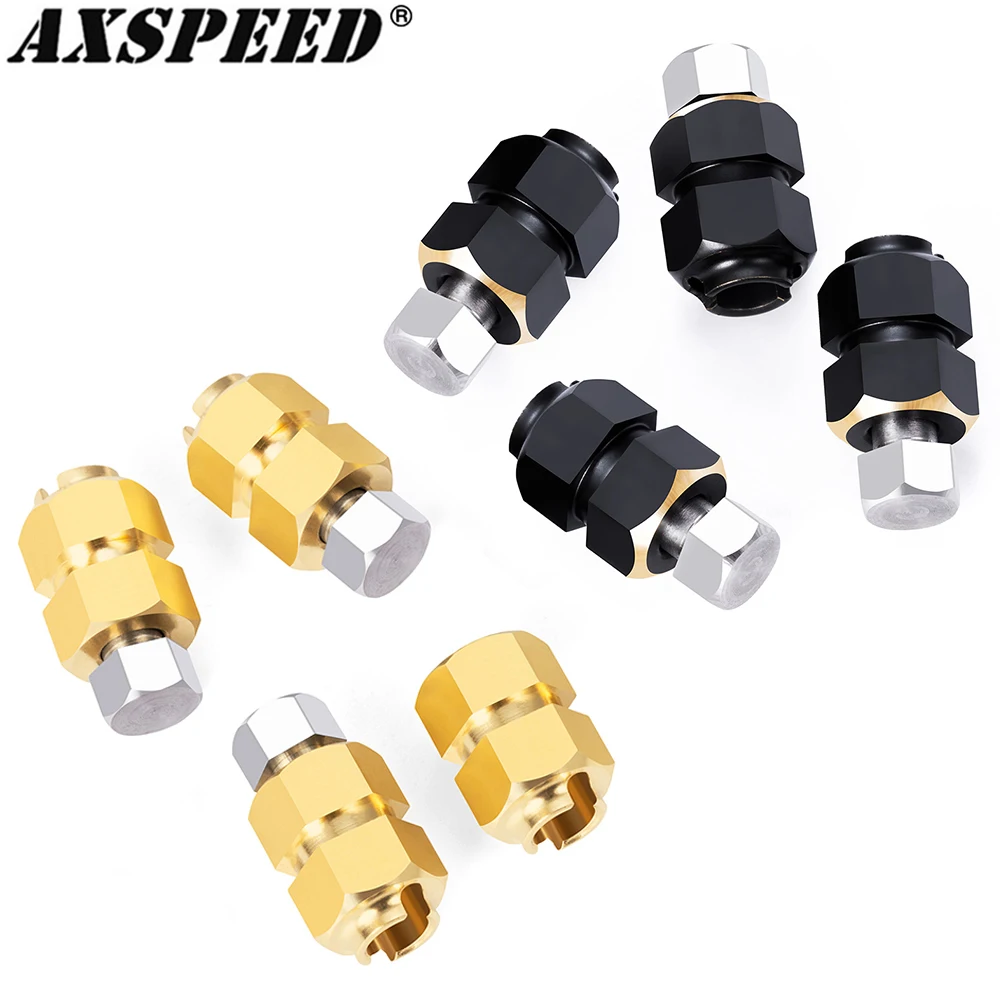 AXSPEED 7MM Brass Wheel Hex Hub Extender Adapters for TRX4M Bronco Defender K10 F-150 1/18 RC Crawler Car Model Parts