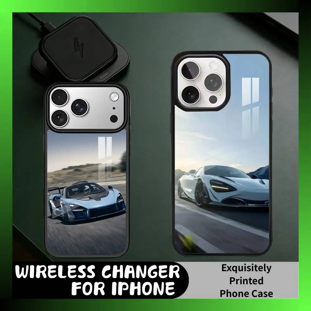高級スーパーカーmclセナ-iphone17、16、15、14、13-plus、pro-max用スマホケース-マグセーフ対応-ワイヤレス充電可能