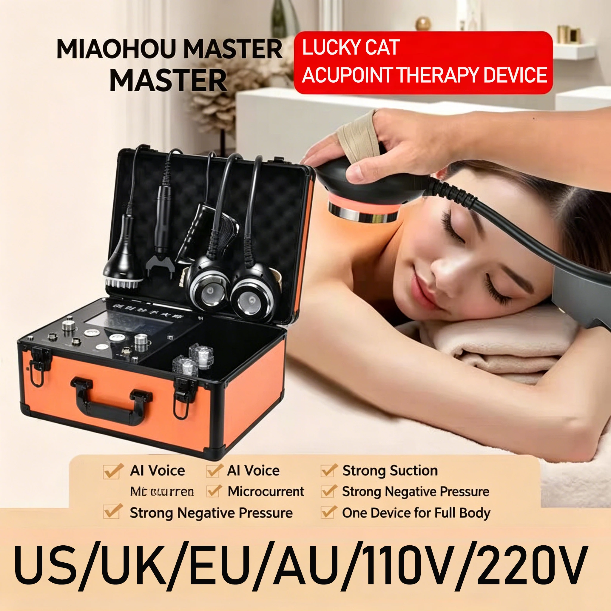 

Zhaocai Miaoshou Master Box Type Meridian Dredging Instrument Meridian Moxibustion Guiding Instrument Body Cupping Massage Instr