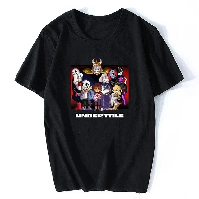 لعبة Undertale تي شيرت الجمجمة الأخ Sans & البردي مطبوعة تي شيرت تي شيرت قصير الأكمام تيز س الرقبة الرجال/الذكور الصيف القمم