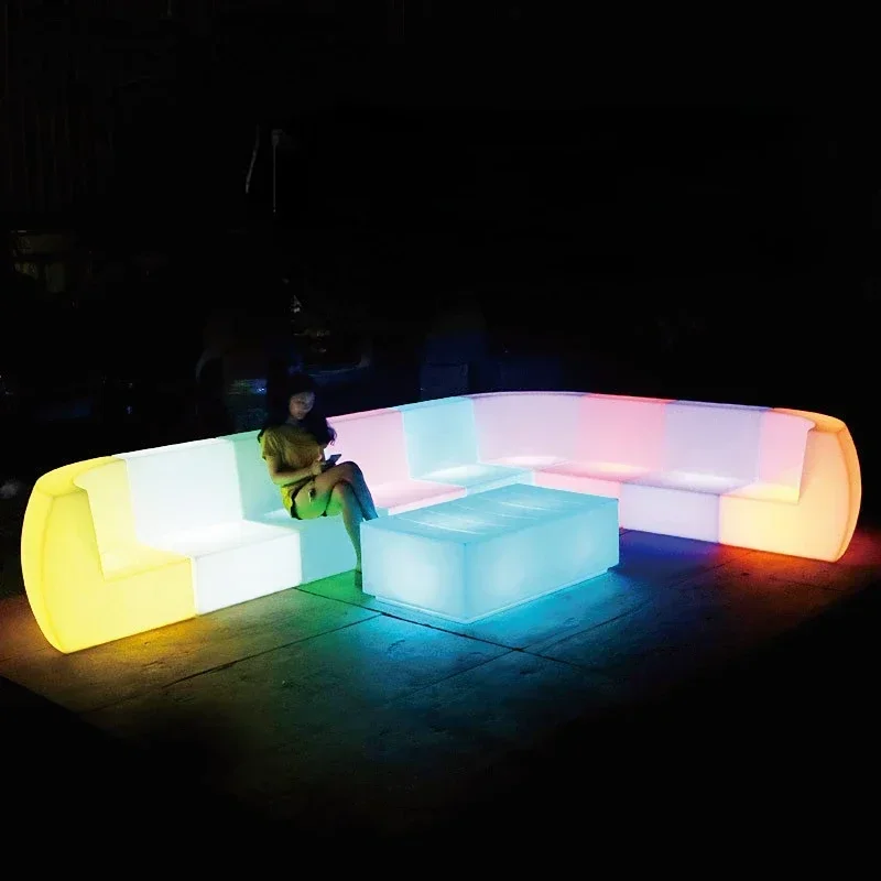 Waterproof modern led furniture plastic luminous glow light illuminated led sofa bar furniture