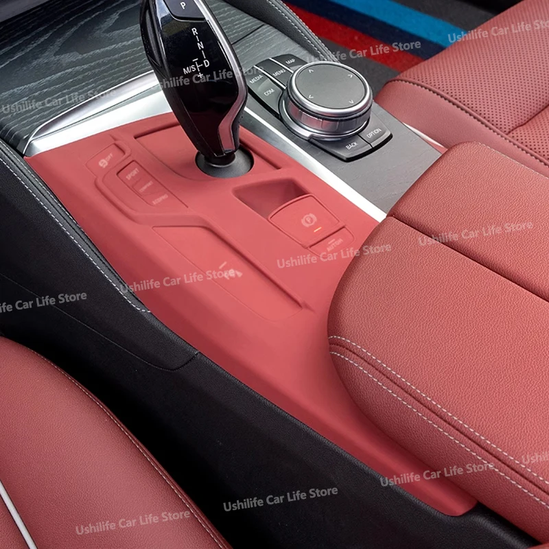 

Для BMW 5 серии 6 Gt 18-23 Автомобильный центр, панель кнопок переключения передач, силиконовая защитная накладка, нескользящая подставка для беспроводной зарядки