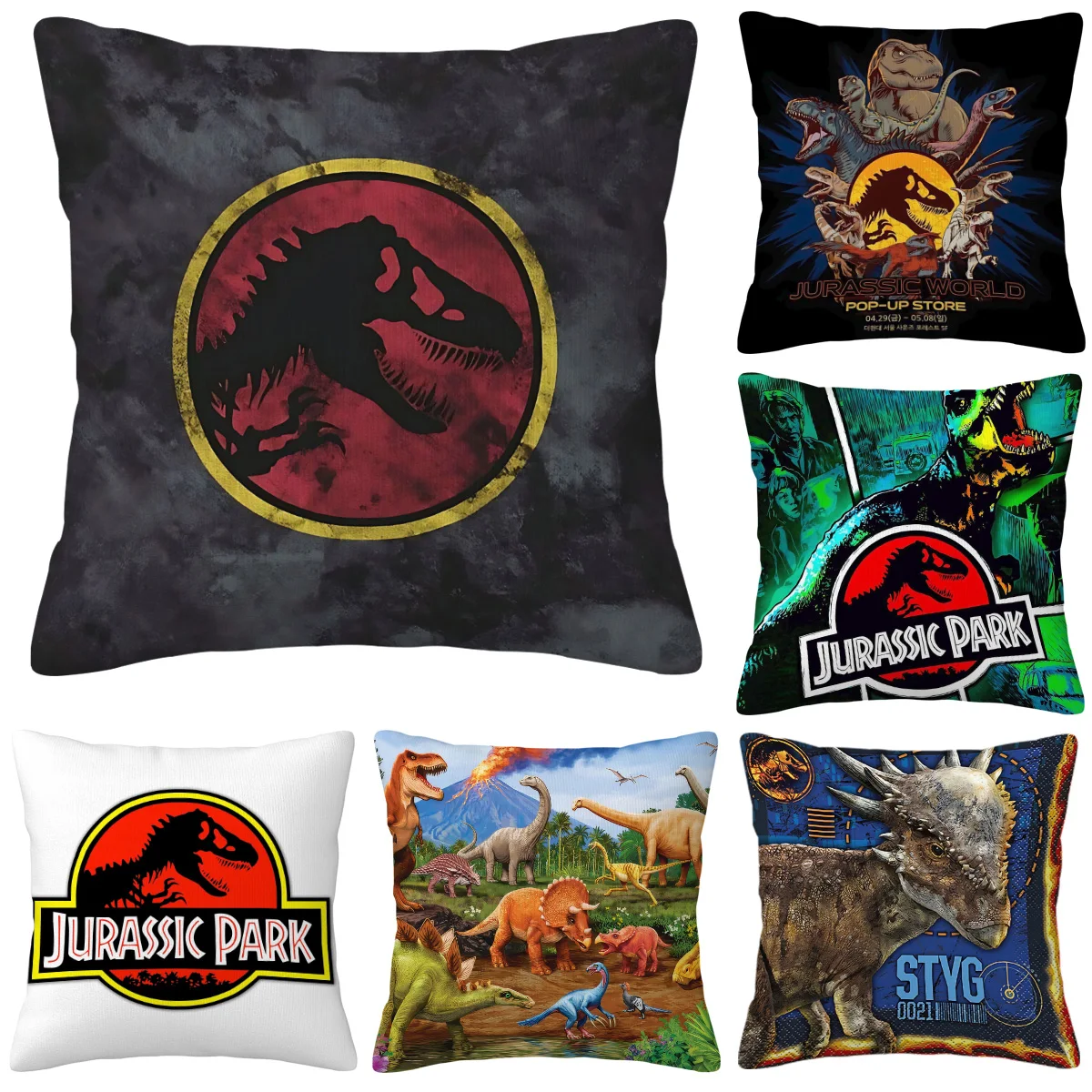 J-Jurassic Parks Pillowcase Ornamental Pillows for Living Room Decoration Decorative Sofa Cushions Cover Home Decor Items Anime