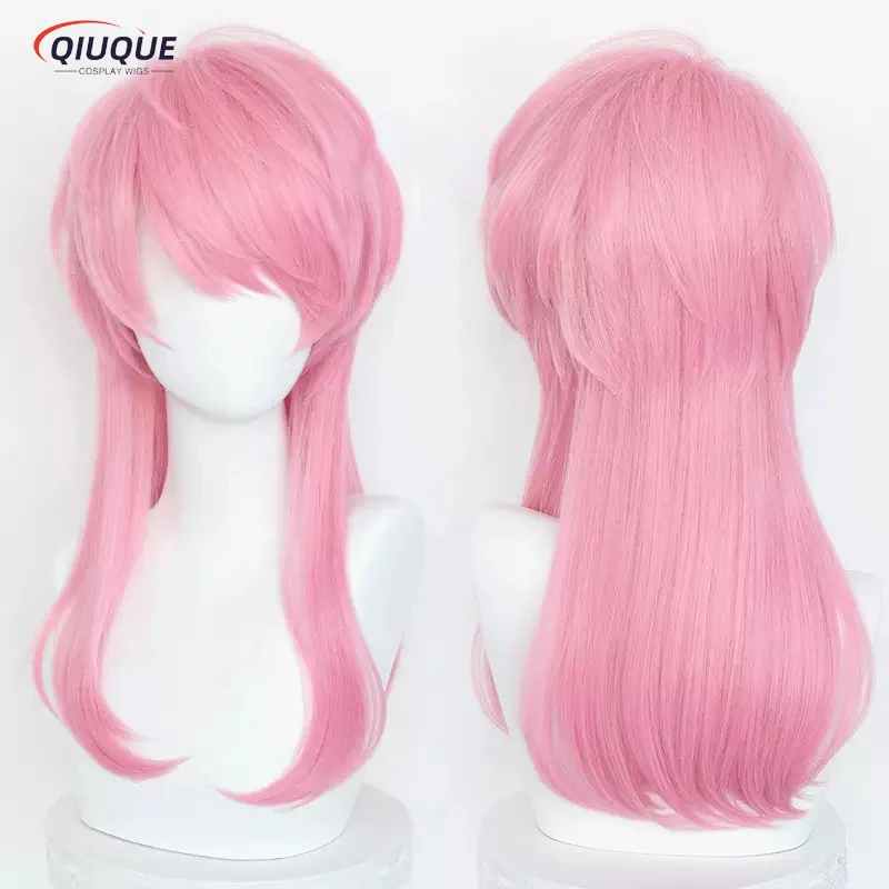 2 Styles Anime Sanzu Haruchiyo Cosplay Wig Long Pink Heat Resistant Synthetic Hair Halloween Party Wigs + Wig Cap