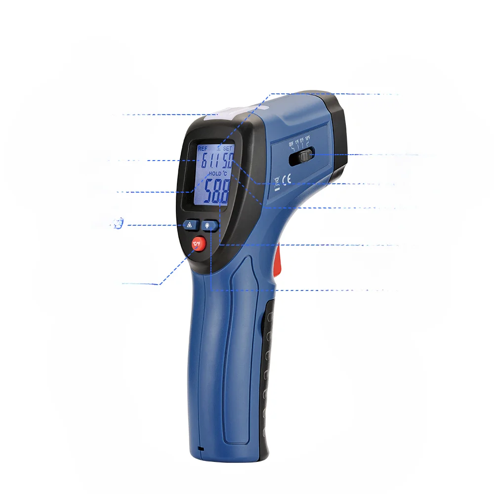 

Thermal Leak Detector, Non-Contact Infrared Thermometer Temperature Gun with Audible Alarm 1% of reading