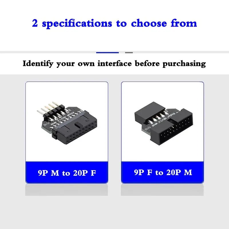 Host Panel USB3.0/2.0 Interconversion, USB2.0 DuPont 9-Pin to IDC USB3.0 20Pin Male Female Interconversion Adapter Cable