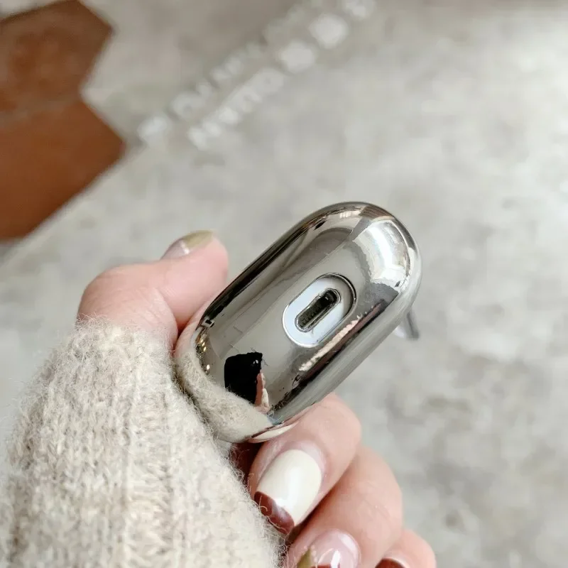 電気めっきイヤホンケースairpodsため1 2 3シンプルな保護apple airpodsプロケースでキーホルダーボックス