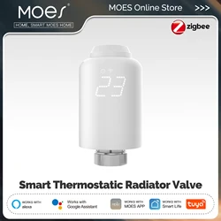 Термостатический клапан радиатора MOES TRV Tuya ZigBee, беспроводной пульт управления температурой и нагревом, с голосовым управлением Alexa