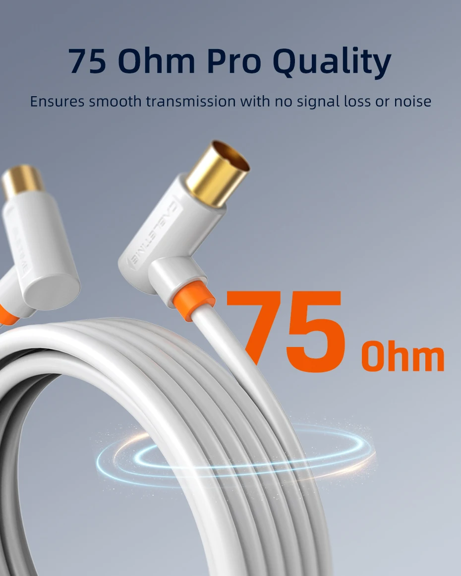 CABLETIME TV-Kabel 90 GradTV-Leitung Satellitenantenne Hochwertiges Kabel 1080P M/M 3C2V-Kabel für HD-Antenne TV STB Video Line – Detail 4