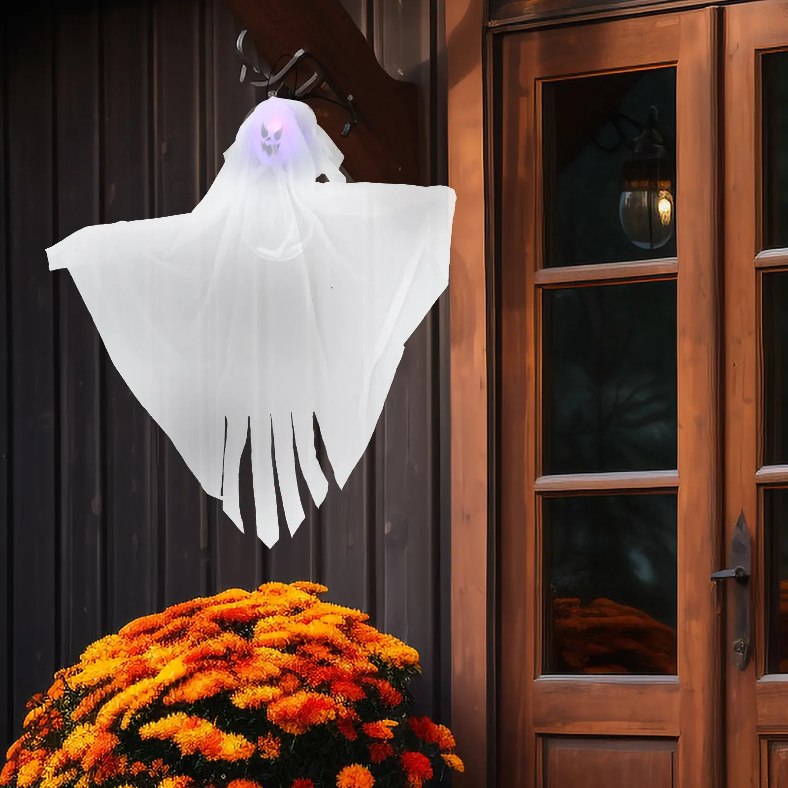

3Pcs Halloween LED Ghost Hanging Decor with Soft Glow Perfect for Yard Porch Window Party Decoration Haunted Theme Prop