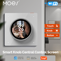 MOES Tuya WiFi Smart Knob Central Control Screen Touch Rotate 3 Relays 4 Buttons Programmable Scene Switch​