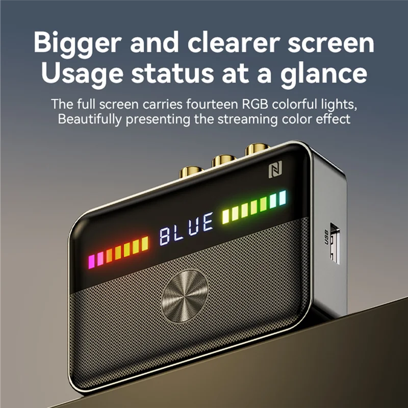 

NFC Bluetooth 5,3 аудиоприемник-передатчик RGB Light USB 3,5 мм AUX RCA коаксиальный оптический ЦАП-конвертер-ABIU