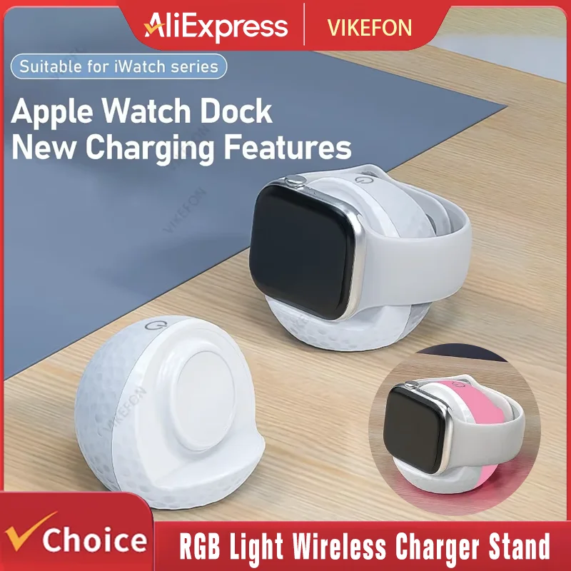 

Беспроводное зарядное устройство для умных часов, подставка с RGB-подсветкой для Apple Watch серии 11, 10, 9, 8, 7, 6, 5 4, 3 2, 1 SE/SE 2 Ultra 3/2, док-станция для быстрой зарядки
