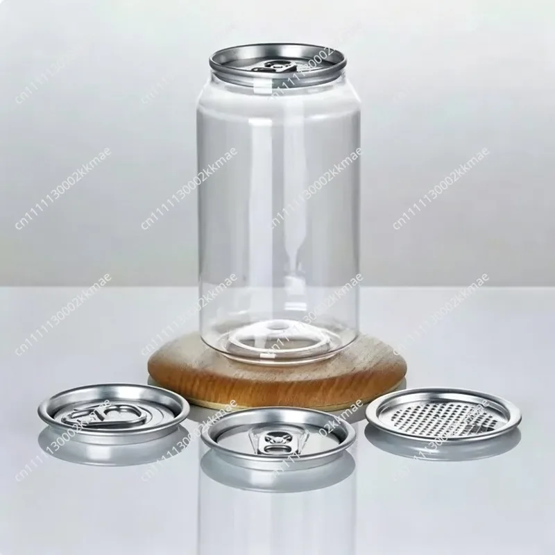 Plastic Can with Lid Sealed Beverage Bottle Milk Tea Coffee Bubble Water Beverage Cans