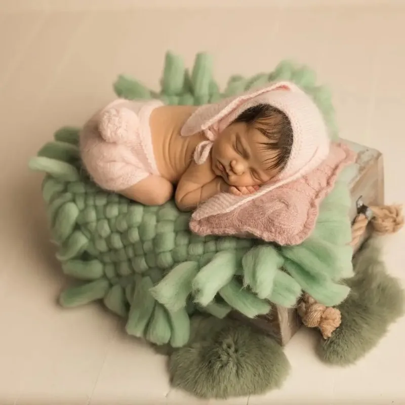 Soft Wool Knitted Tassel Backdrop Mat Basket Filler Cushion Prop Suitable For Portrait Shooting Indoor Studio Scene Decoration