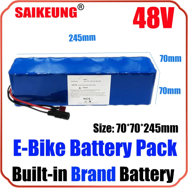 Ebike Battery 48v 20ah 24ah 25 30ah 1000w Akku 15ah 35ah 40ah 2000w Bateria Para 12ah 23ah 50ah 250w-3000w Lithium Battery Pack