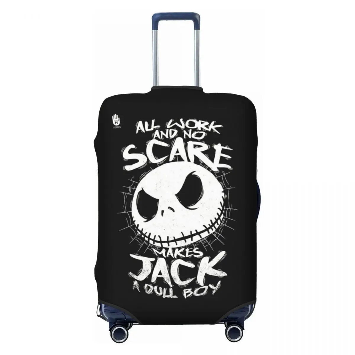 

Custom Jacks Movie Skellingtons ALL WORK AND NO Luggage Cover Elastic Travel Suitcase Protective Covers Suit For 18-32 inch