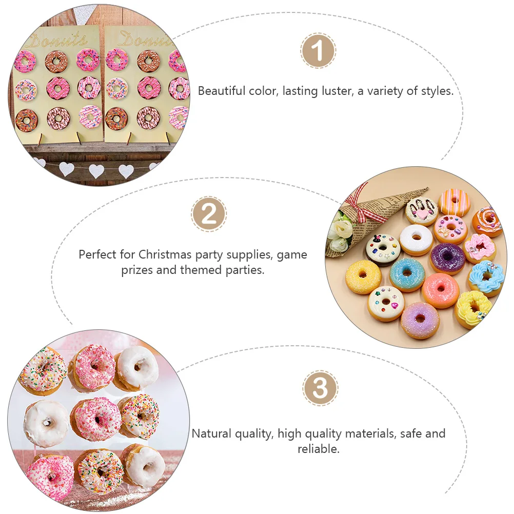 

10 Pcs Decorations Donut Party Child Ornaments for Kids Christmas Plastic Accessory