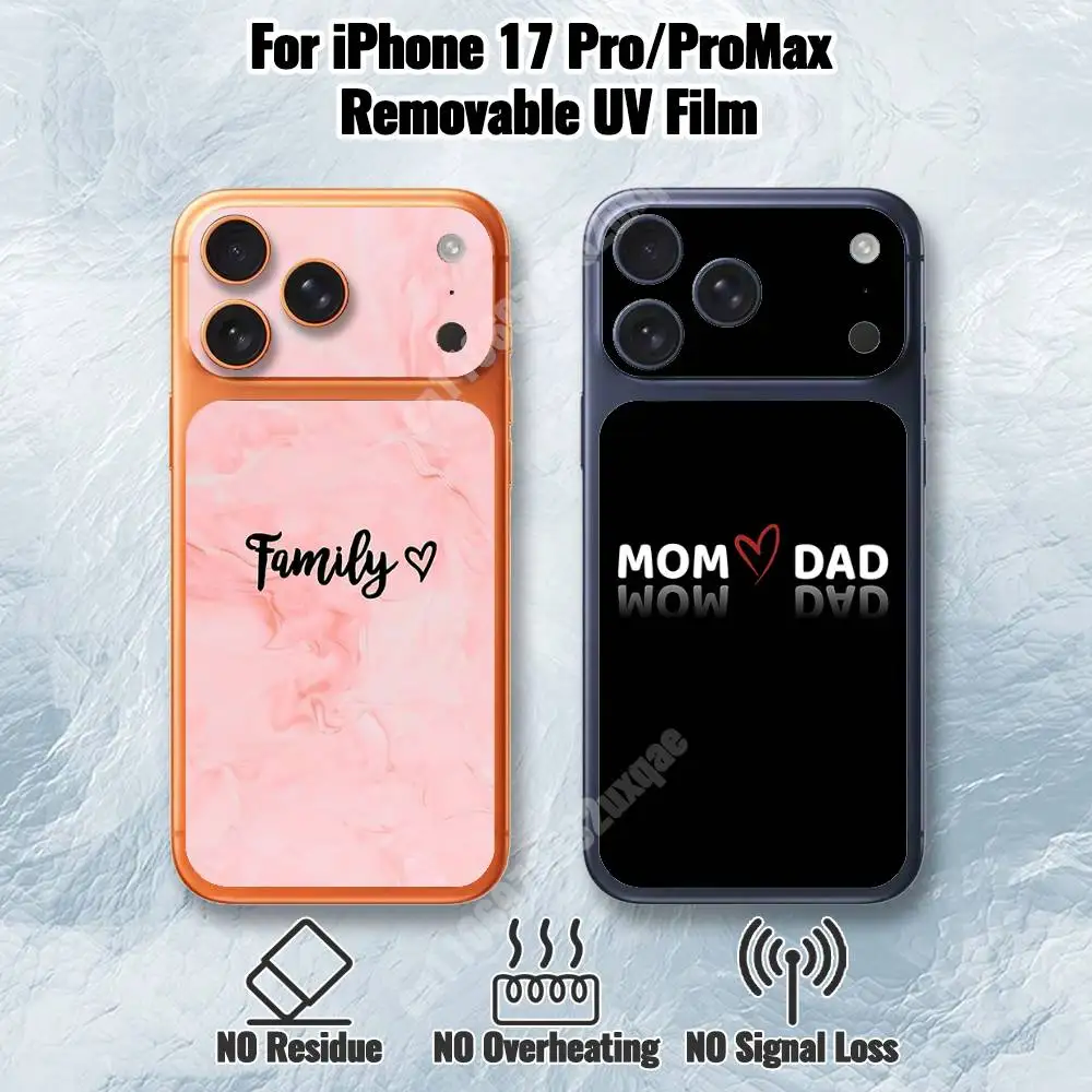 

Love My Family Mom & Dad Removable UV Film for iPhone 17 Pro 17 ProMax Protective Sticker