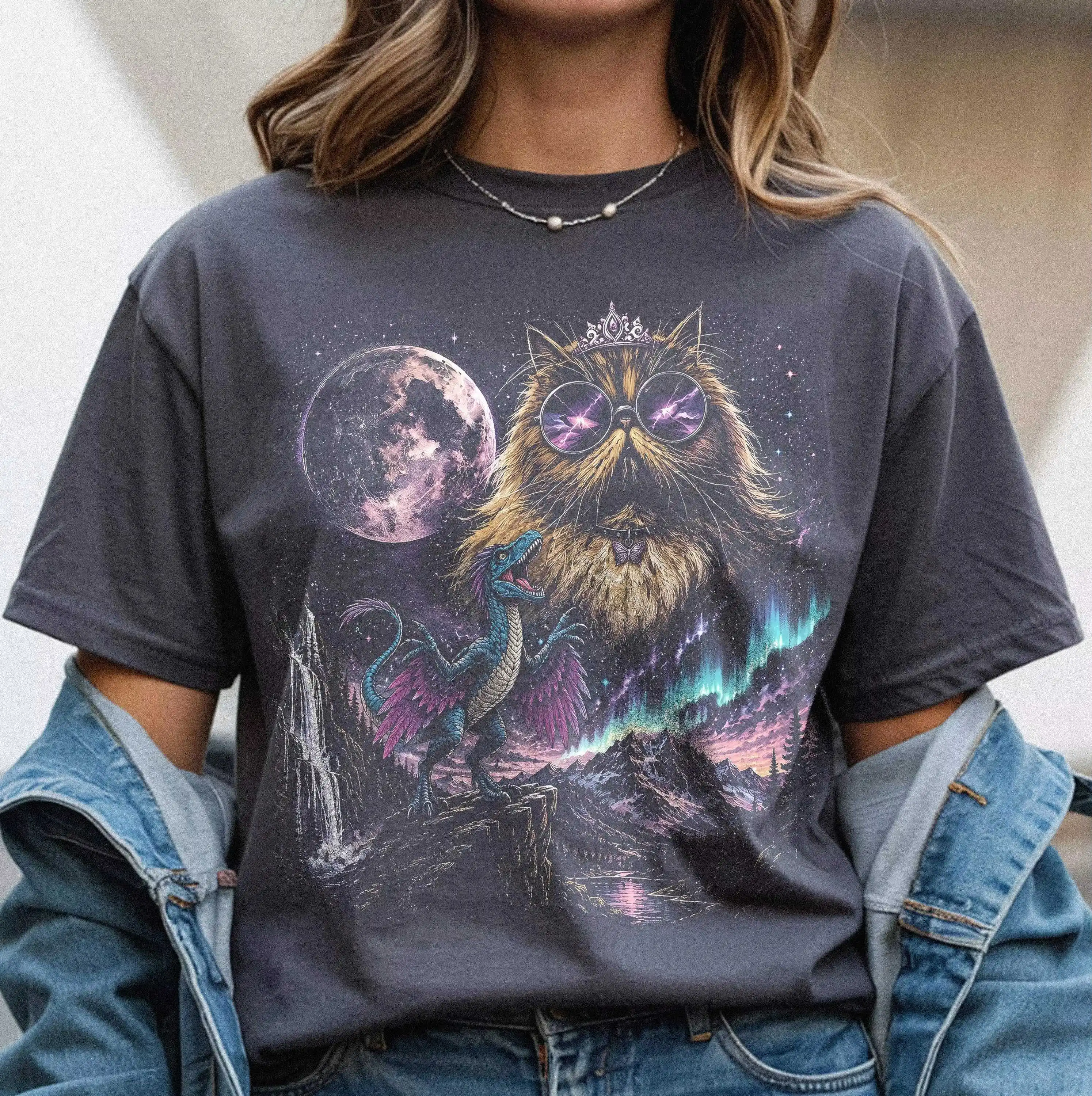 Dungeon Crawler Carl Merch Print Tops Vintage Princess Donut Tee Cat T Shirt  Aesthetic Bookish Clothing Geeky Cat Mom Gift